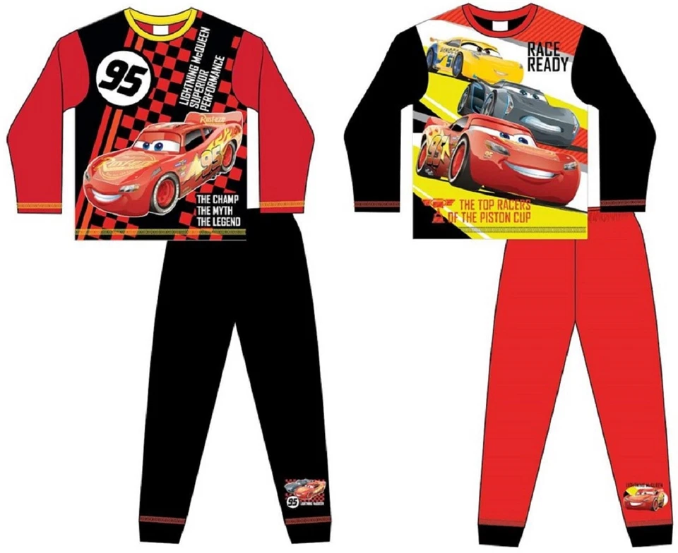 Boy's CARS Pyjamas / Disney Pixar Red & Black LIGHTNING McQUEEN PJs 4-10 years - Image 4 of 4