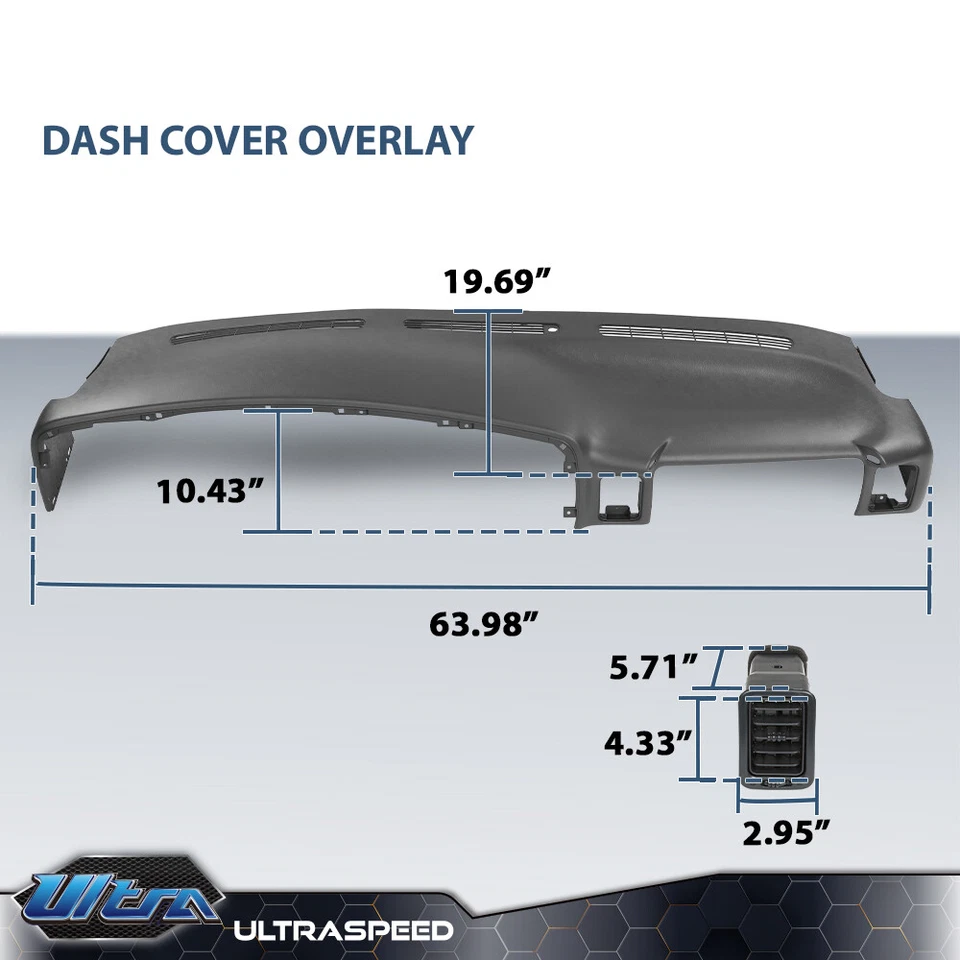 Snap-On Molded Dash Cover Cap Board Overlay Gray Fits 99-06 Chevy Silverado Foto 3 de 4