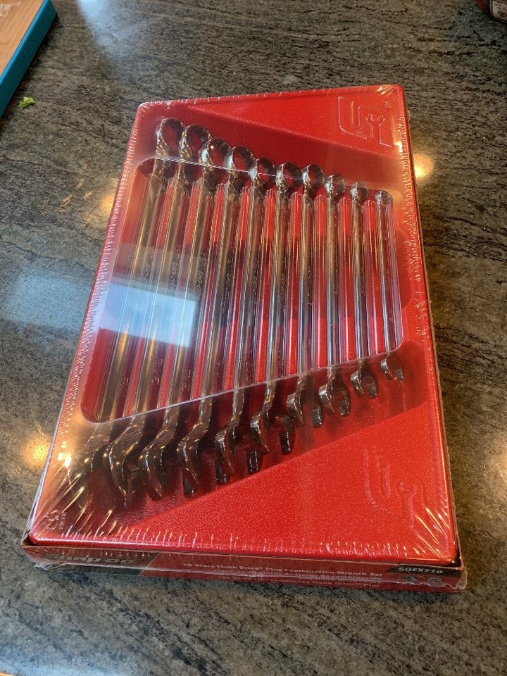 snap on soex710 10 pc 12 point sae flank drive plus combination wrench ...