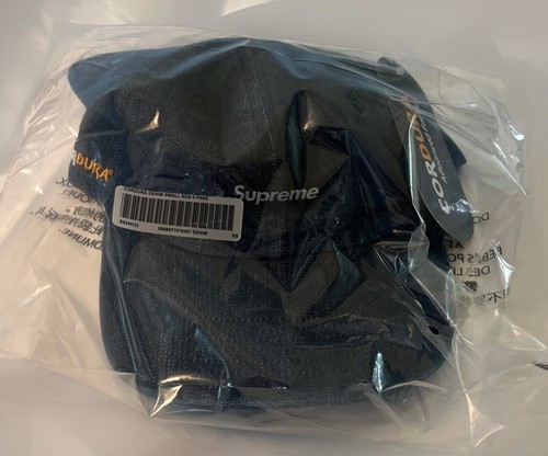 SUPREME CORDURA DEMIM SMALL BOX 6-PANEL HAT BLUE (NEW) AUTHENTIC SS24 WEEK 19