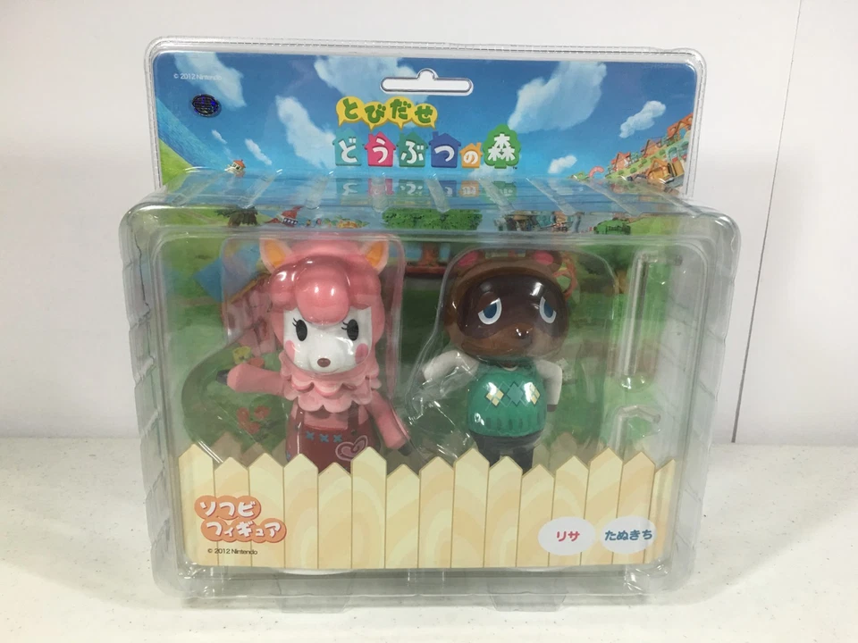 Animal Crossing Sofubi Tom Nook Reese Figura Paquete de 2 Nintendo Raro Foto 2 de 4