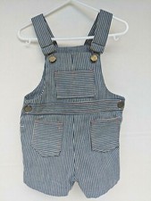 Health Tex Stantogs Vintage Pin Stripe Conductor Bib Romper 24 Months