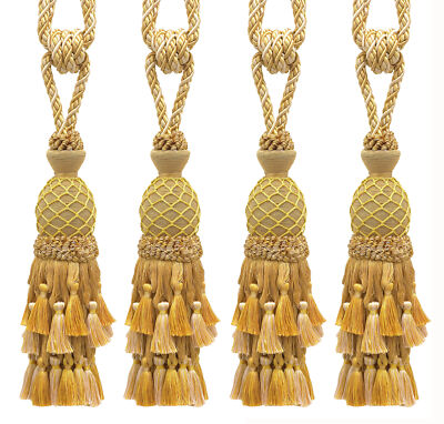 DÉCOPRO Vorhang Quasten Halter, Farbe# 4975 - Rustikales Gold [Set Aus 4]