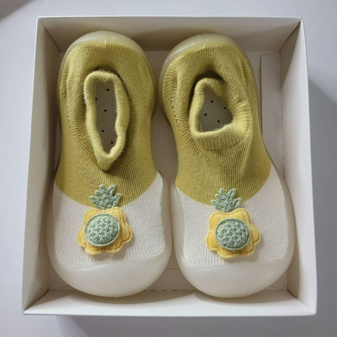 SAOLA Calzino bambino Bearbay casual suola in gomma aderente morbida ananas giallo unisex 15 5