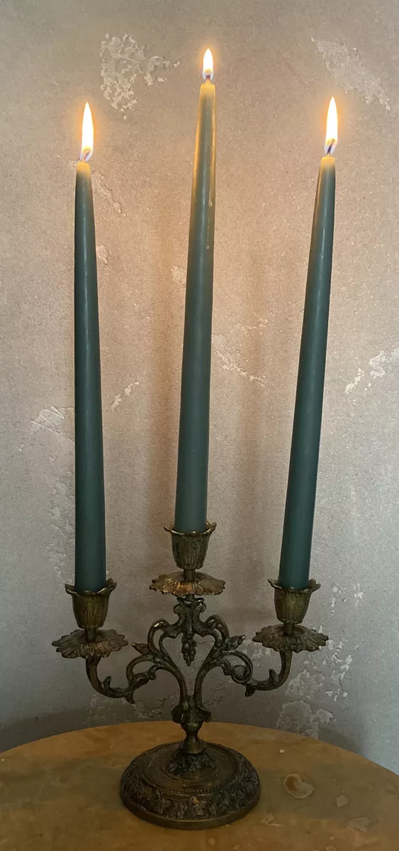 Vintage CANDLESTICK Brass 3 Candles Candle Holder