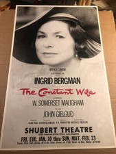 Ingrid Bergman Very Rare Autographed Original 14/22 Broadway Poster 1975