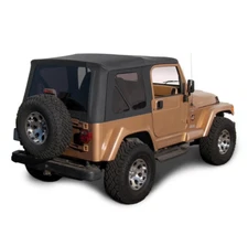 Soft Top For 1997-2006 Jeep Wrangler TJ w/ Tinted Windows, Twill Vinyl Black
