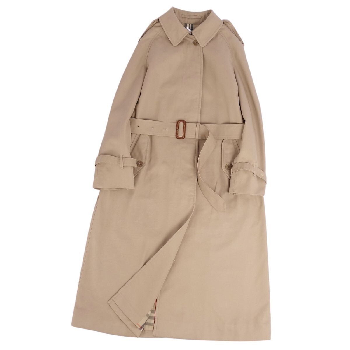 Burberrys Single Trench coat with belt color Beige nova check size