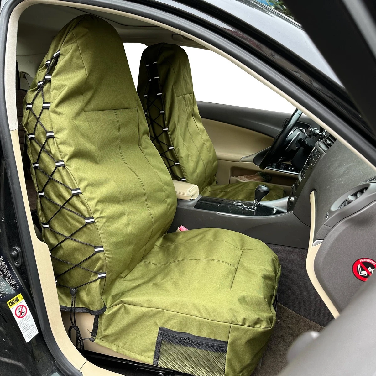 Tactical Canvas Seat Covers Green For Ford RANGER NEXT GEN XLS XLT Wildtrak