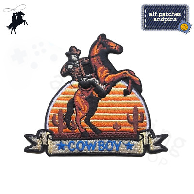 Cowboy Patch Pferd Saloon Western Bull Wild West Baby Bügelbild Aufnäher Flicken