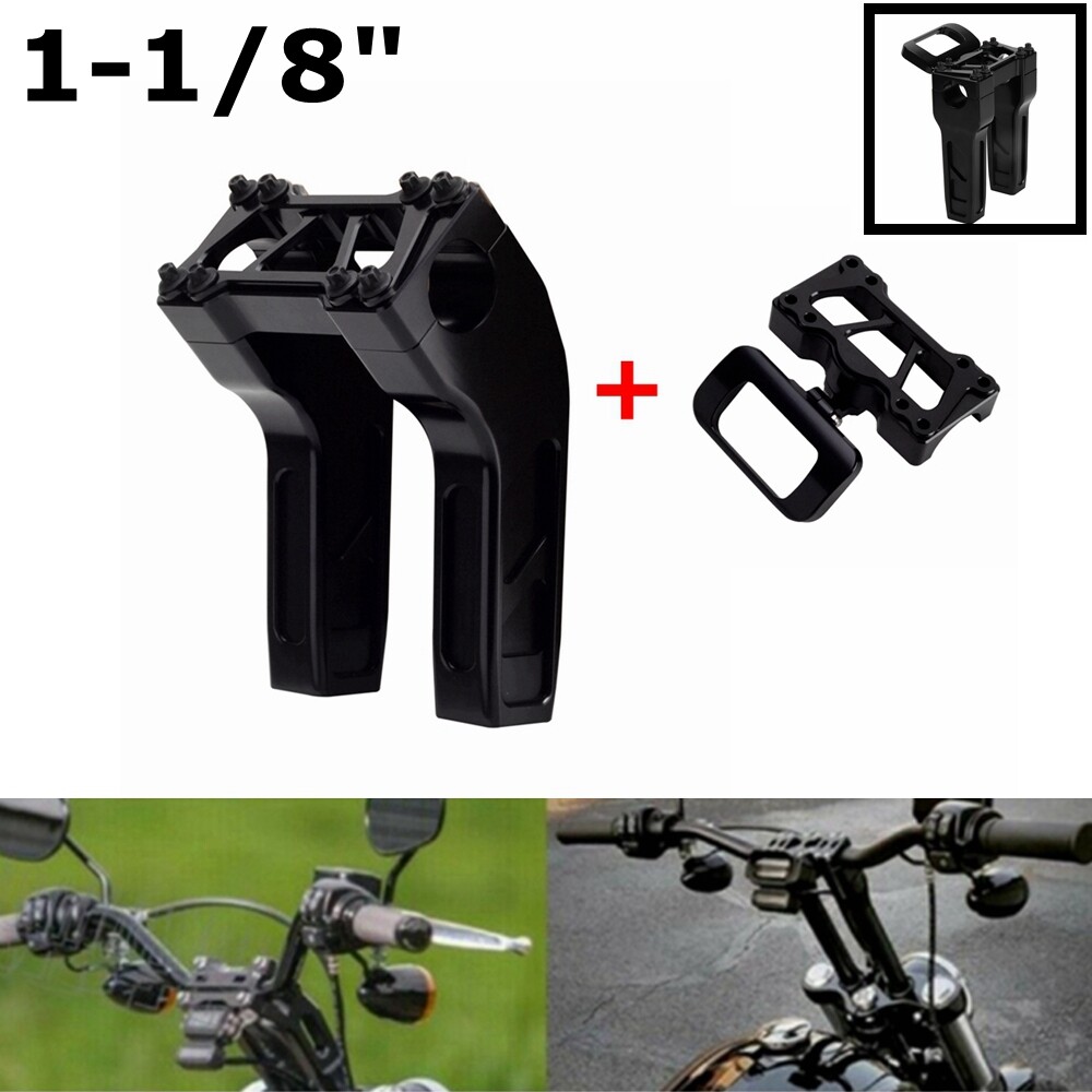 Club Style 1-1/8" Handlebar Riser & Gauge Mount for Harley M8 Softail 2018-2024