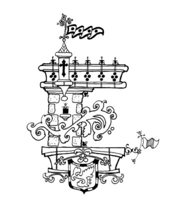 UNIQUE Castle Stamps ALPHABETH LETTER ''E'' - Cushion Ready to Mount Rubber Stamp