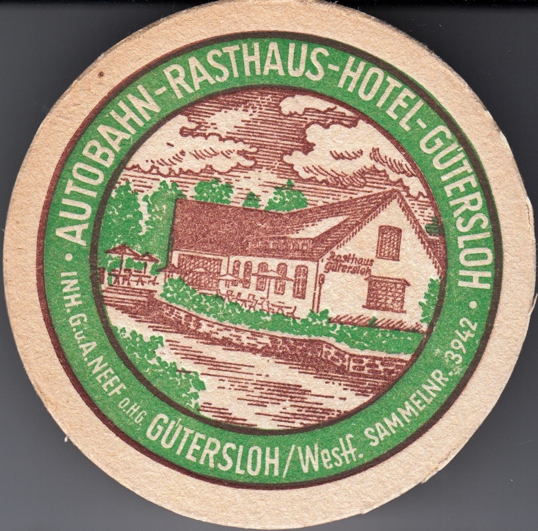 SOUS BOCK ANCIEN "AUTOBAHN RASTHAUS HOTEL GUTERSLOH" eBay