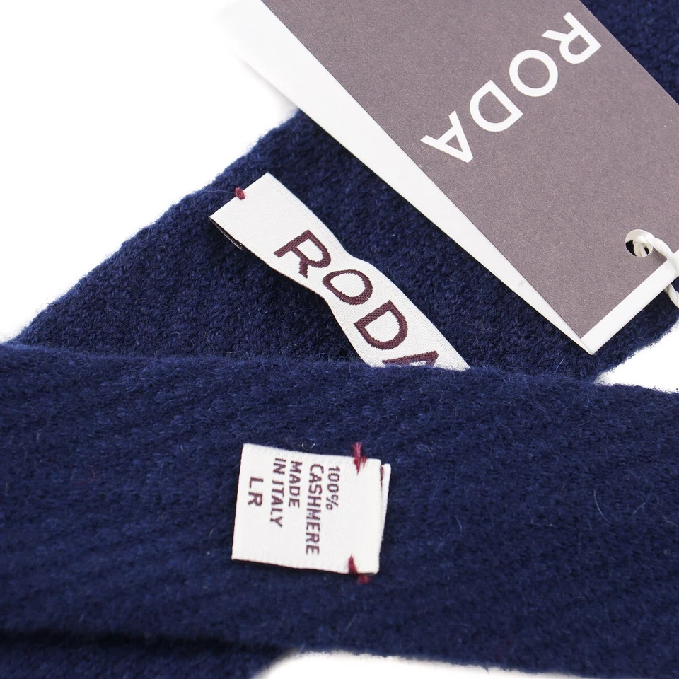 RODA 修身海军蓝针织羊绒领带带美国国旗刺绣 — 第 4/4 张图片