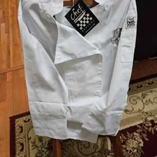 chefs coat white size small