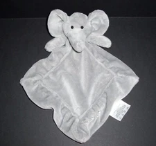 Wendy Bellissimo Small Grey Elephant Baby Blanket I Love You Security Lovey 8x8"