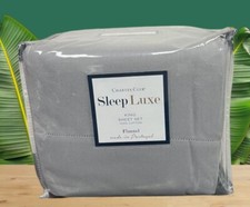 Charter Club Sleep Luxe Solid Cotton Flannel 4-Pc. Sheet Set King, Charcoal 240