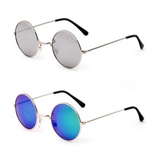 John Lennon Sunglasses Flash Lens 47mm Round Circle Vintage Hippie Retro 60's