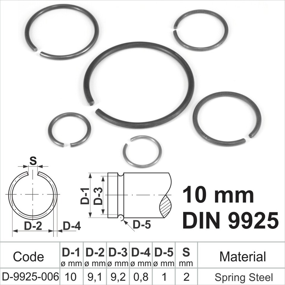 Retaining Rings Round Wire Circlip for Shafts Snap Ring DIN 7993 A ...