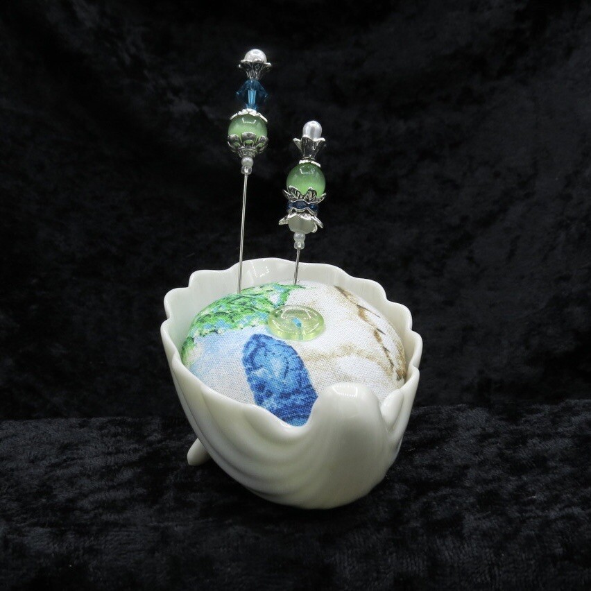 Vintage Porcelain Shell Pincushion eBay