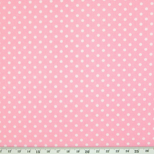 100% Cotton Fabric 3mm WHITE SPOTS SPOTTY PINK POLKA DOT Rose & Hubble Material - 第 2/3 張圖片