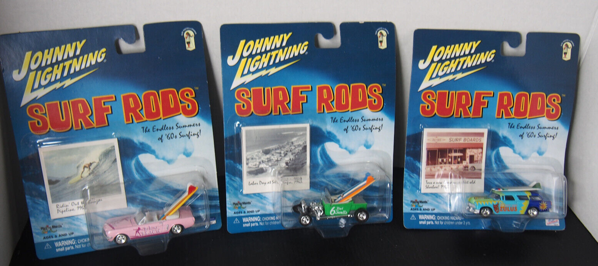 2000 Johnny Lightning SURF RODS Lot of 3 Die Cast Cars 1:64 6 foot