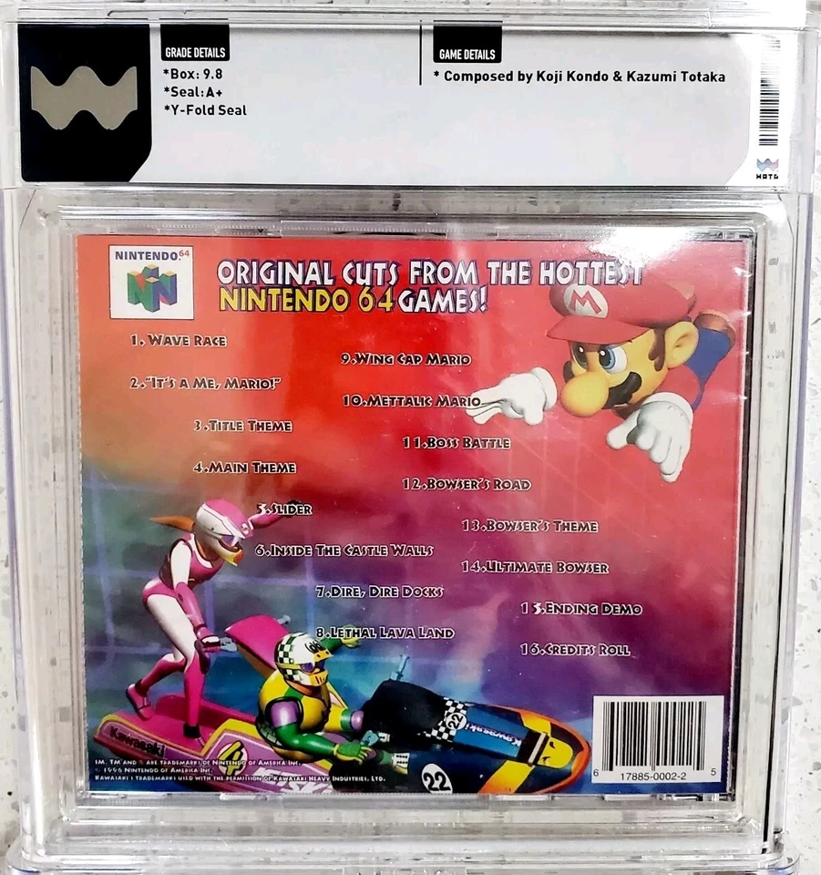 WATA 9.8 A+ SUPER MARIO 64 WAVE RACE Offical Soundtrack Graded Sealed - POP 1! - Image 4 of 4