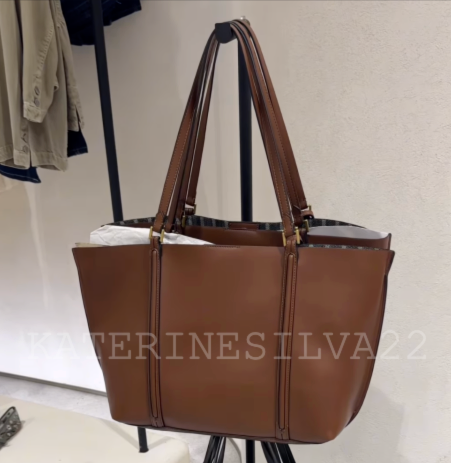 ZARA BORSA SHOPPER NUOVA DONNA SS25 MARRONE REF:6071/410