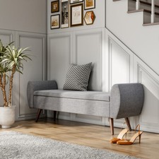 Upholstered Window Seat Storage Bench Ottoman Bed End Chaise Lounge 2 Seater