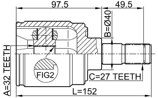 Febest Gelenksatz, Antriebswelle 0311-CRVLH für HONDA 4056111036793