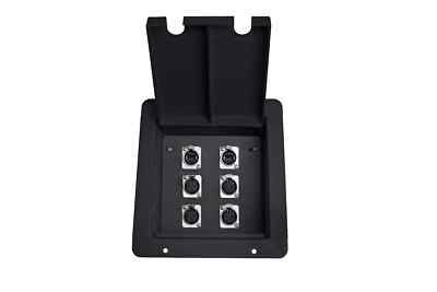 Elite Core Stage Floor Box w/4-XLR Female & 2- RJ45 Pass Thru Ethercon Connector