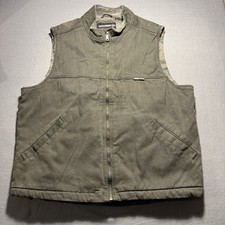 Wolverine Vest Mens XL Green Sherpa Lined Full Zip Work Wear With Pockets