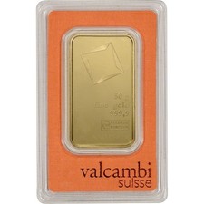 50 gram Gold Bar - Valcambi Suisse - 999.9 Fine in Sealed Assay 4626.49 per troy oz