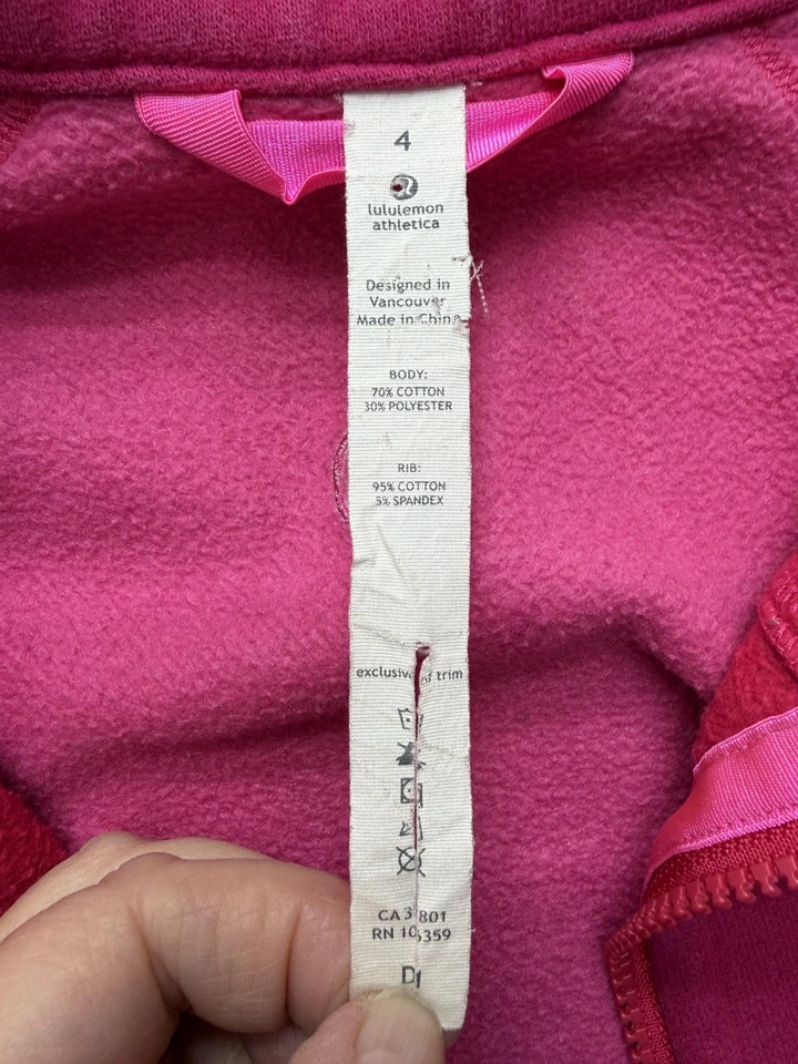 Lululemon Sudadera con Capucha de Buceo para Mujer 4 Rosa Cremallera Completa Chaqueta Polar Agujeros para los Pulgares Foto 4 de 4