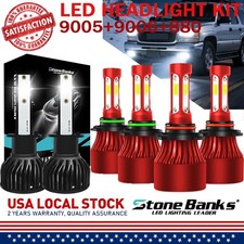 For GMC Yukon SLT 2000-2005 2006 Combo LED Headlights Fog Light Bulbs Kit 6000K