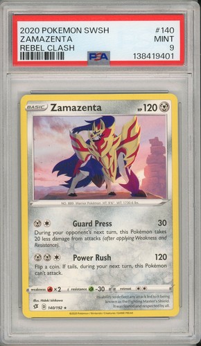 2020 Pokemon SWSH Rebel Clash Zamazenta #140 PSA 9