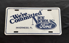 Nick Nicholas Ford License Plate Booster vintage Florida Dealership