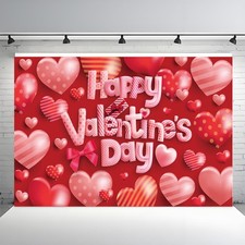 Happy Valentines Day Banner - XtraLarge Size 72x44 Inch - Valentines Day Back...
