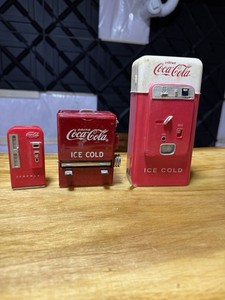 Coca-Cola Cast Vending Machine Coin Bank / 1995 Tooth Pick / 1995 Magnet