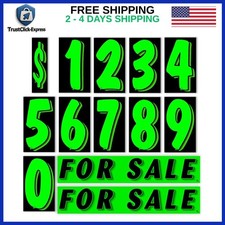 156PCS Car Window Price Stickers Vinyl Numbers 7.5in Dealership Decals Green