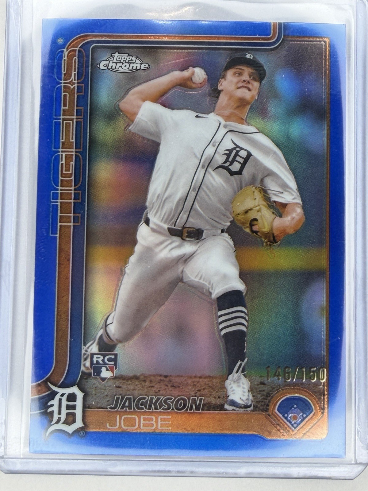 2025 Topps Chrome - Jackson Jobe #249 Blue Refractor /150 (RC)