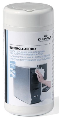 DURABLE Oberflächen Reinigungstücher SUPERCLEAN BOX 100 Tücher