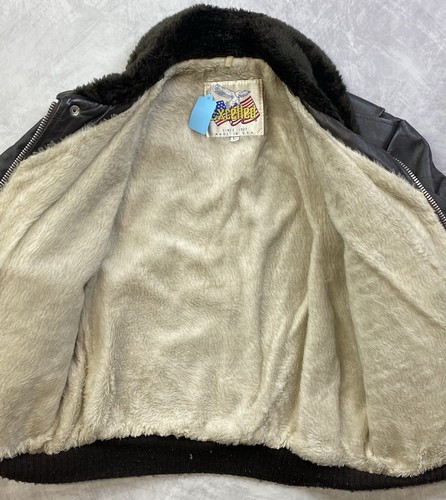Vintage G-1 Excelled Leather Aviator Bomber Flight Jacket Dark Brown Men’s Large - Picture 6 of 14