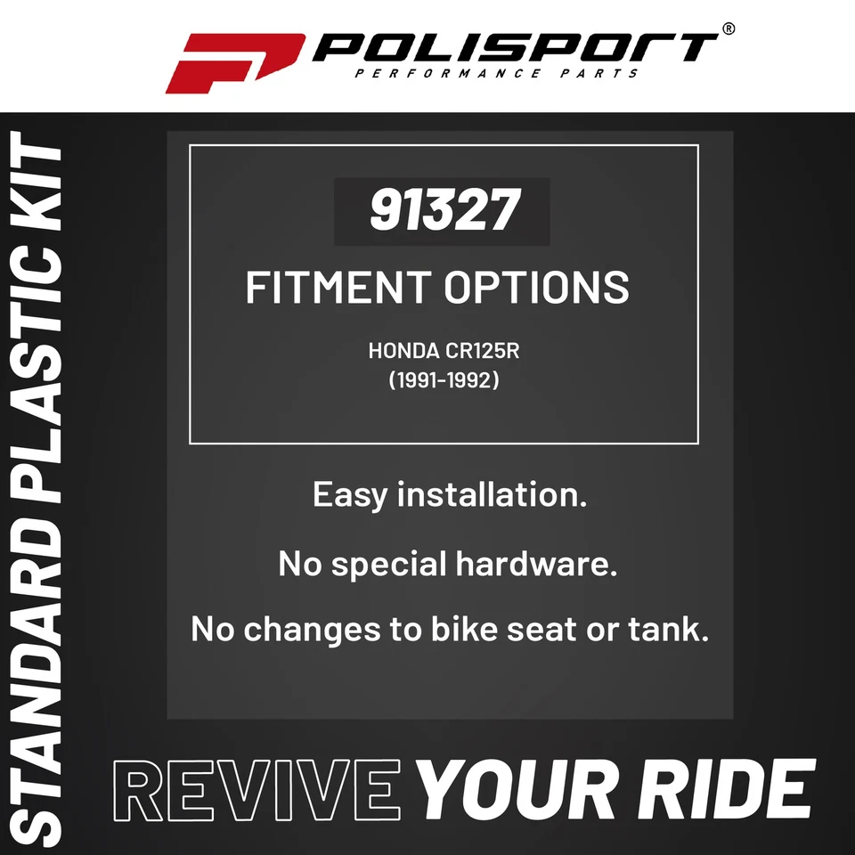 Kit de plástico Polisport MX para moto de cross Honda CR 125R (1991-1992), OEM, rojo/blanco Foto 3 de 4
