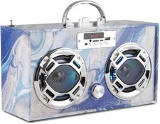 Retro Boombox Bluetooth Speaker with FM Radio  LED Lights