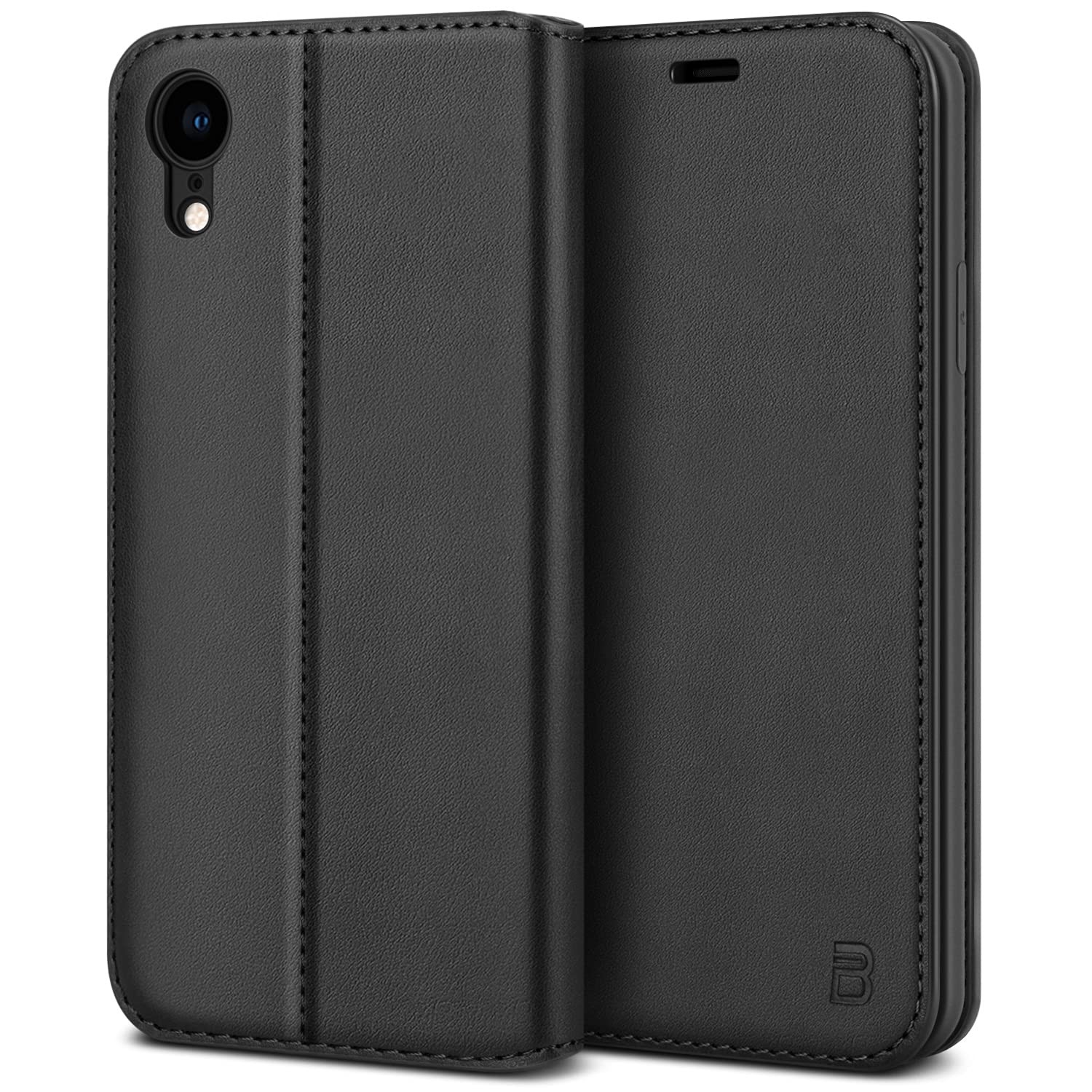 Coque iPhone XR antichoc, étui intégral anti-rayure avec rabat magnétique en simili cuir