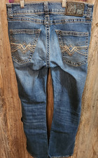 Rock 47 by Wrangler Denim Blue Jeans Women Size 32x32 Relaxed Boot Cut VTG Rodeo