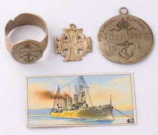 Nurnberg WW1 Imperial German Navy ring WWI Pendant Kaiserliche Marine Nautical