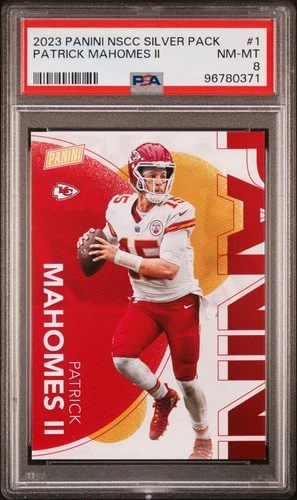 Patrick Mahomes II 2024 Panini The National Silver Pack Base #1 Chiefs PSA 8