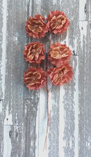 Antique Vintage Millinery Velvet and Fabric Spray of Dusty Rose Colored Flowers